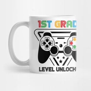 1st Grade Level Unlocked Video Gamer Back to School Boys Mug